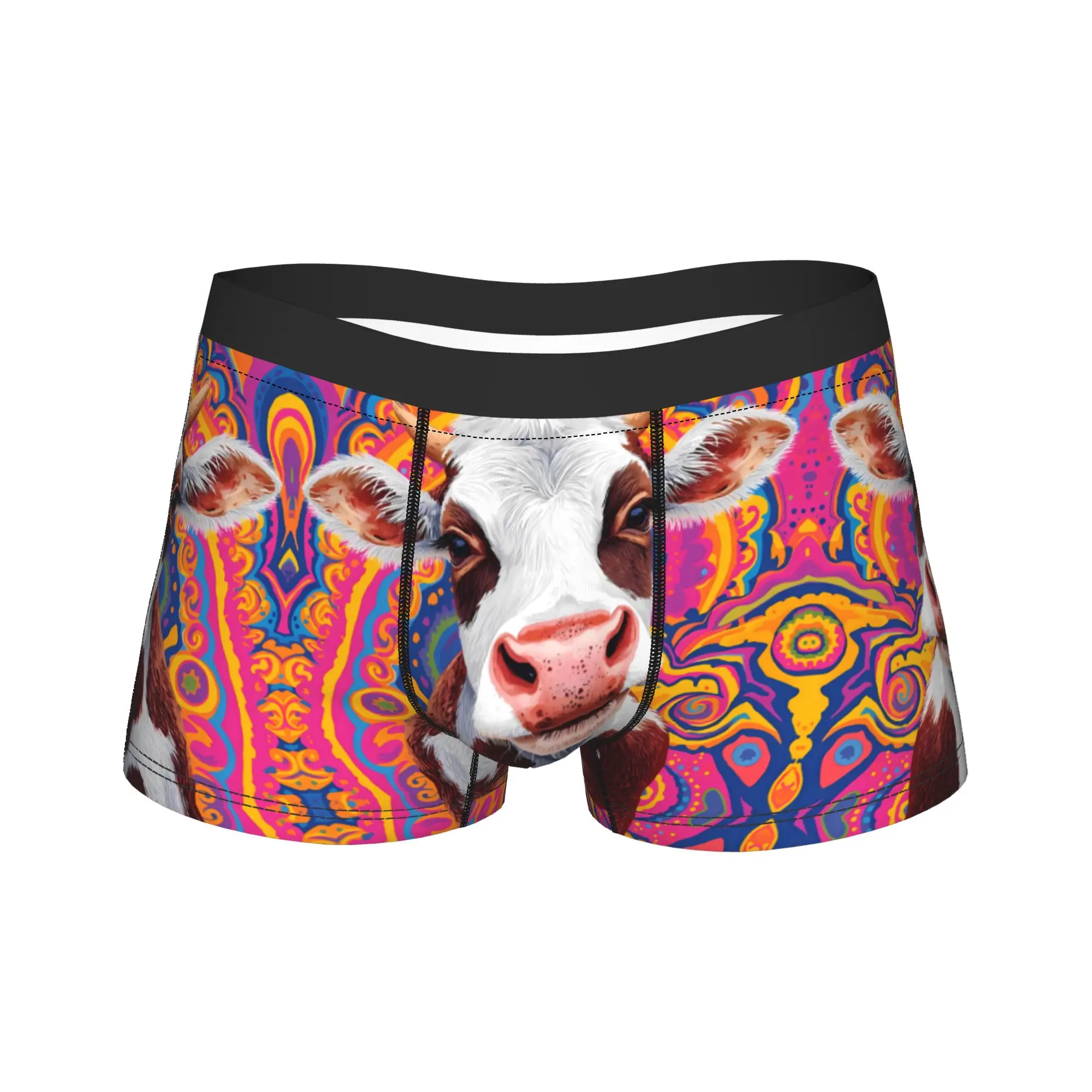 

Мужские дышащие трусы-боксеры Highland Cow, эластичное нижнее белье со стильным принтом, удобная повседневная одежда для ежедневного ношения