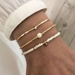 1/3pcs 2024 New Jewelry Imitation Pearl Copper Beads Miyuki Rice Beads Beaded Bracelet Beautiful Jewelry Gift for Men and Women