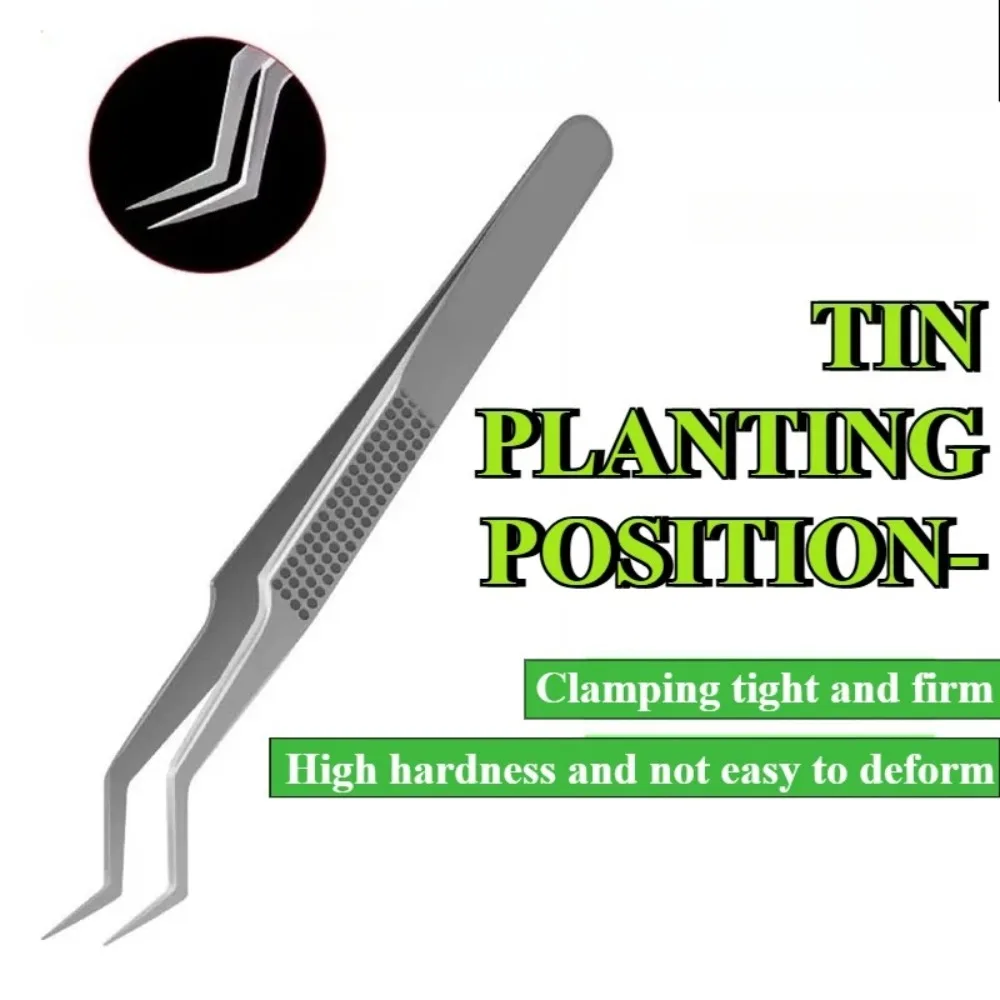 ST-20 Precision Tweezers Curved Tips Chip Tin Positioning Tweezers for Mobile Phone Circuit Board Repair Tools