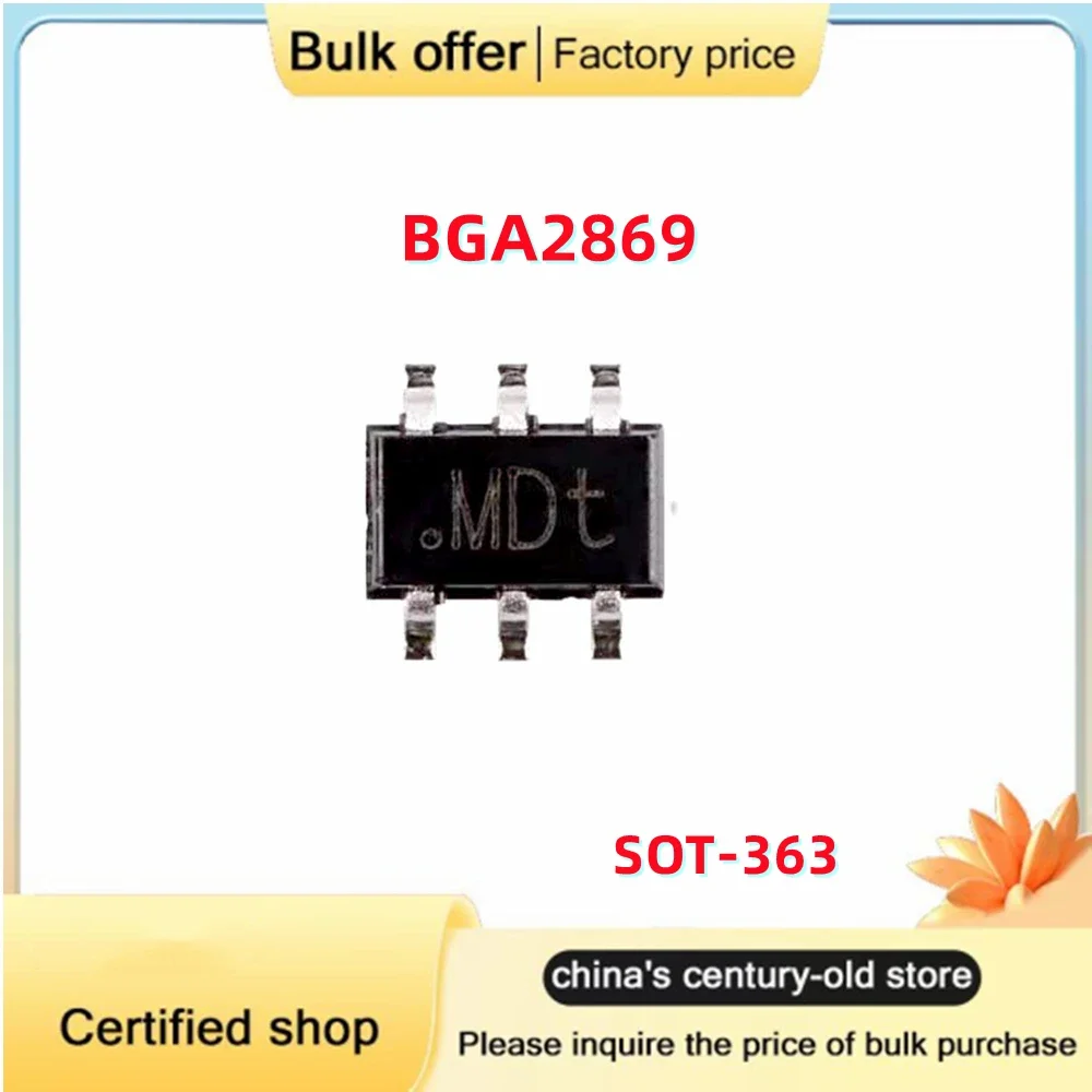 10-100PCS/Lot Original authentic BGA2869 package SOT-363 silk screen MDt RF RF microwave