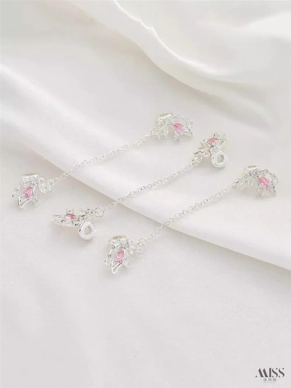 14K Bag Gold Inlaid Zircon Butterfly Wings Hanging Chain Bead Spacer DIY Pearl Bracelet Necklace Necklace Accessories