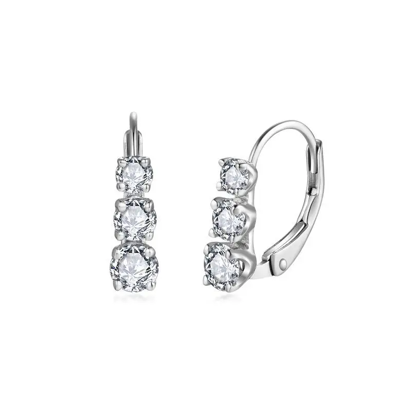 SONGYUN Moissanite Diamond Jewelry Women Moissanite Hook Earrings Secure Non‑Drop S925 Sterling Silver 18K Gold Plated