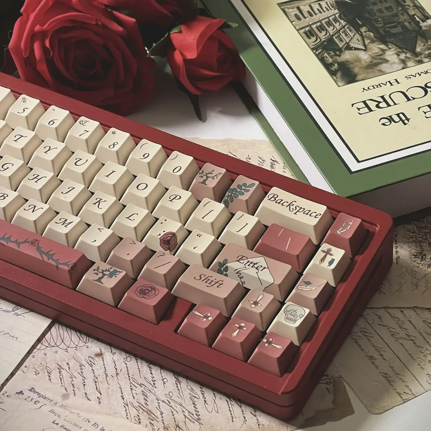 Rose letter original keycap full set of PBT material sublimation original height