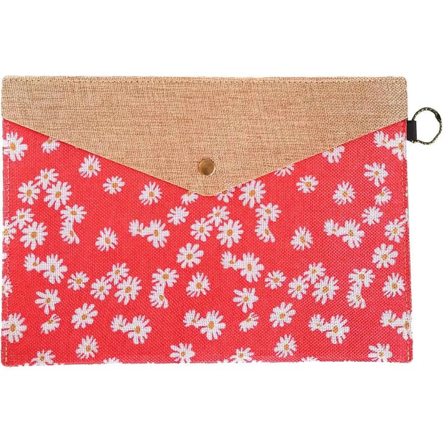 Cartella in feltro tive Cartella di file A4 Porta documenti Portafoglio Busta Stile floreale con chiusura a Sp per donne Ragazze 4 confezioni