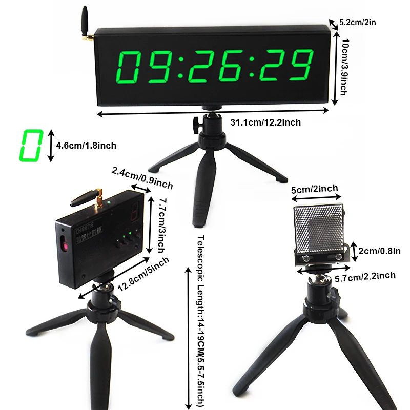 CHEETIE CP99 Digital Wireless Laser Sprint Timer Countdown Clock Digital Stopwatch Racing Wireless Laser Running Timer