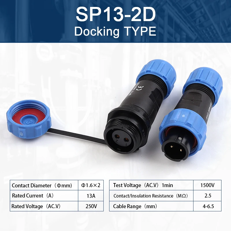 SP13 IP68 Outdoor Wasserdichter Luftfahrt-Steckverbinder 2/3/4/5/6/7/9-polig Stecker Buchse Männlich Weiblich Panelmontage Docking Schweißtyp