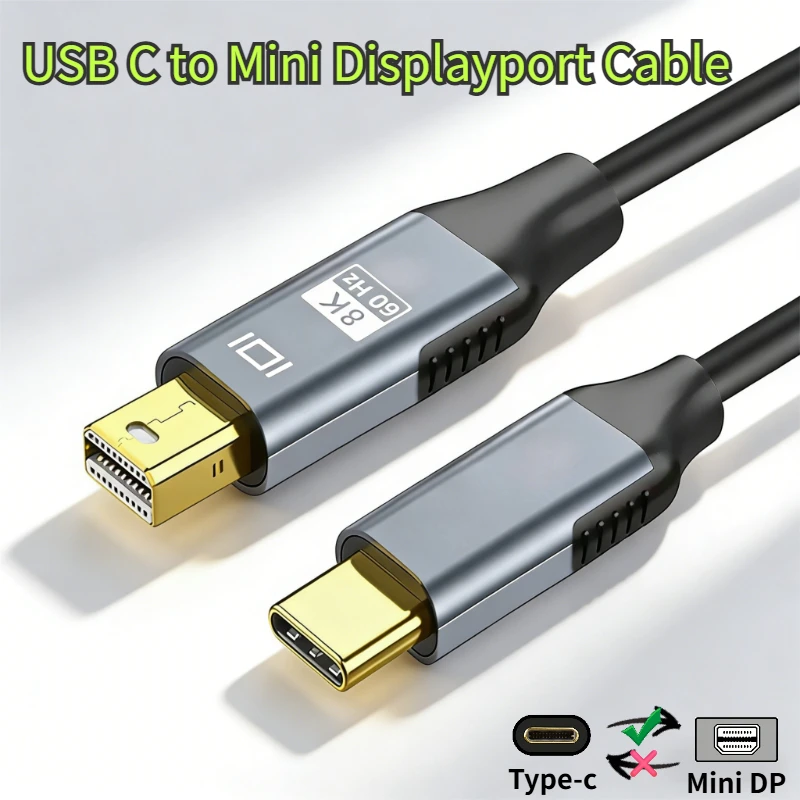 Type-c3.1 to Mini DisplayPort Cable   Adapter 4K@60Hz for Ma