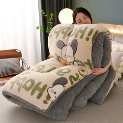 Students winter plus velvet thick warm double-sided velvet quilt single plus velvet winter quilt quilt core lamb fleece quilt