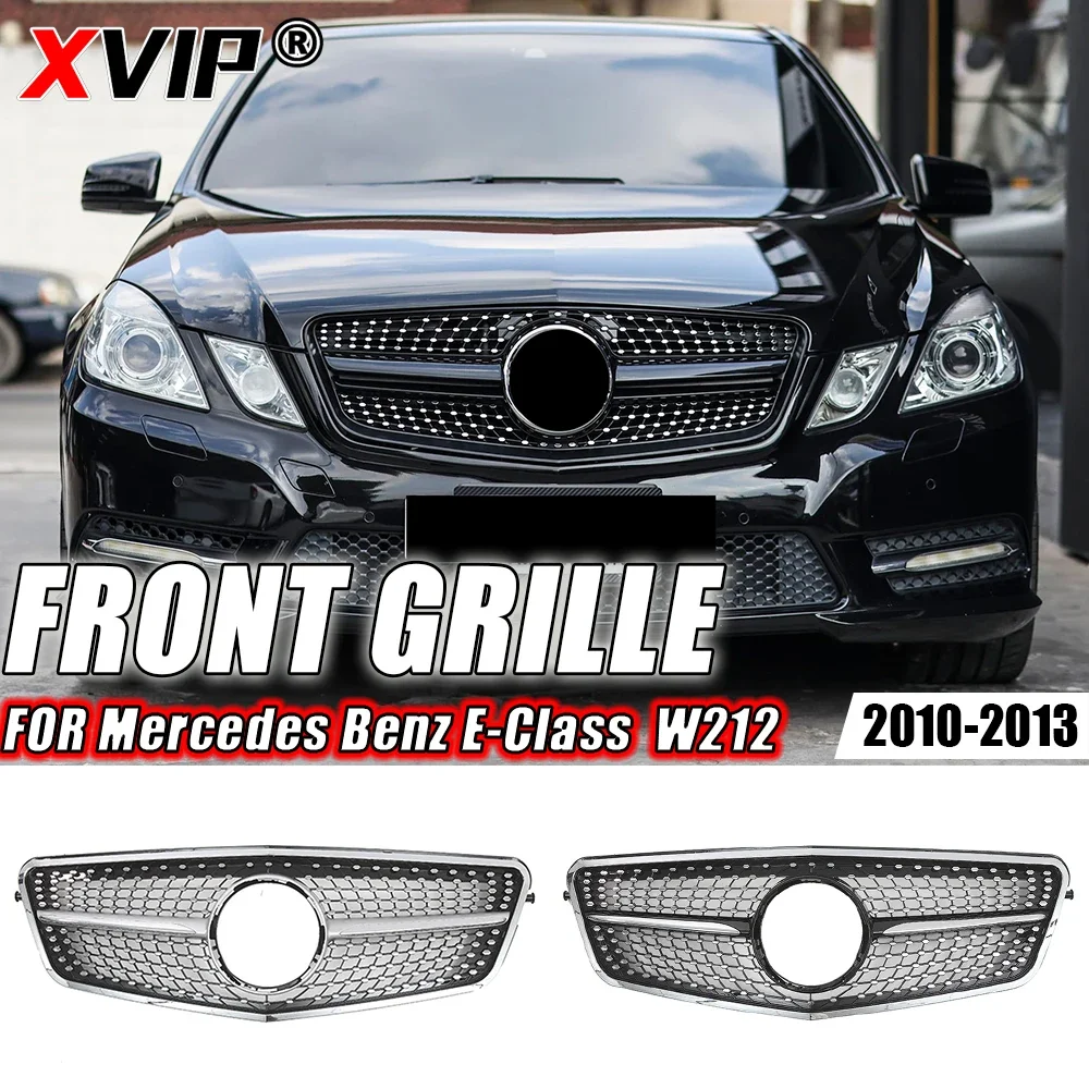 

XVIP Front Glossy Black AMG Style Front Racing Grille For Mercedes Benz E W212 E250 E300 E350 E500 10-13 Chrome GTR Style Grille