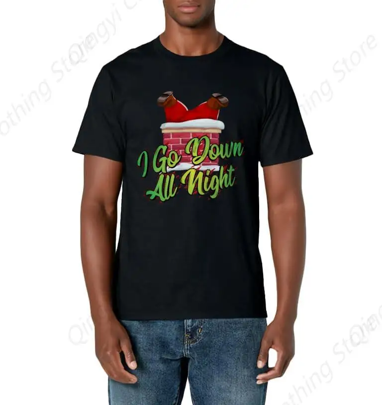 I Go Down All Night - Adult Humor Naughty & Dirty Christmas T-Shirt