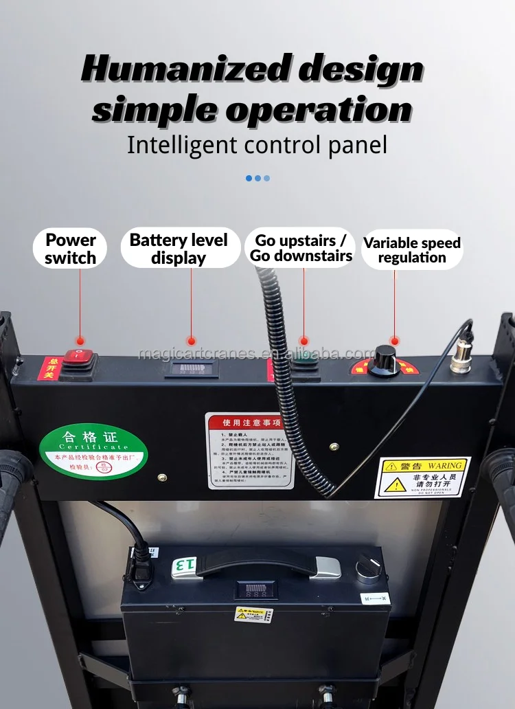 

Электрическая тележка для подъема по лестнице, складная, из нержавеющей стали, с гидравлическим приводом, грузоподъемность 350-500 кг