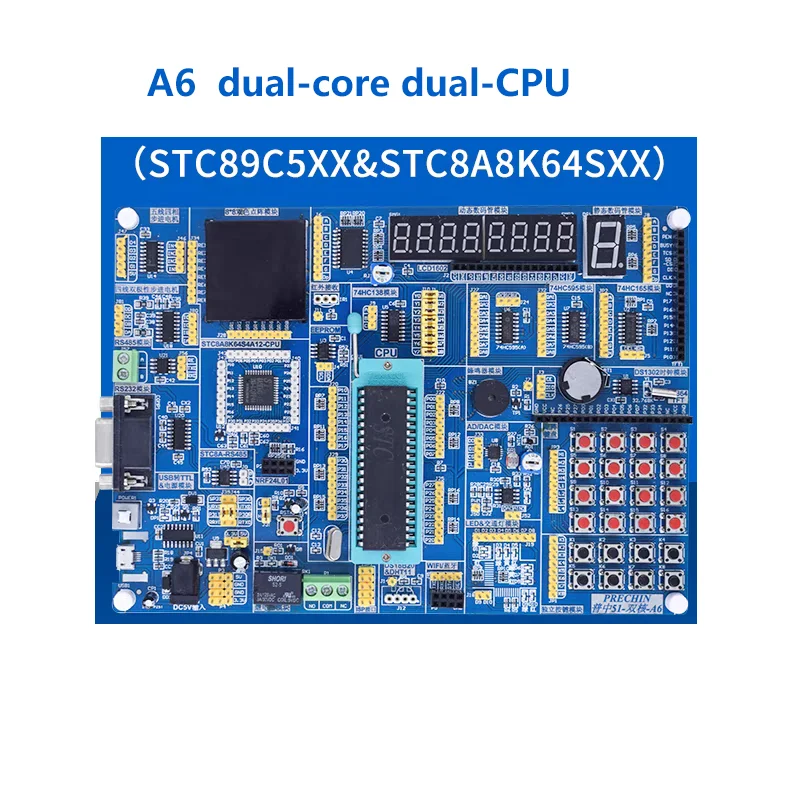 MCU Development Board STC89C516 STC8A8K STM8S105C 51 ARM AVR Learning Board with Touchable Color LCD Motor AD/DA Simulator