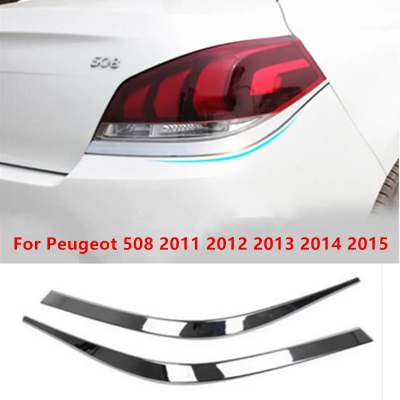 

Chrome Tail Rear Light Lamp Cover Trim For Peugeot 508 2011 2012 2013 2014 2015 2pcs per set car stying Car Accessories