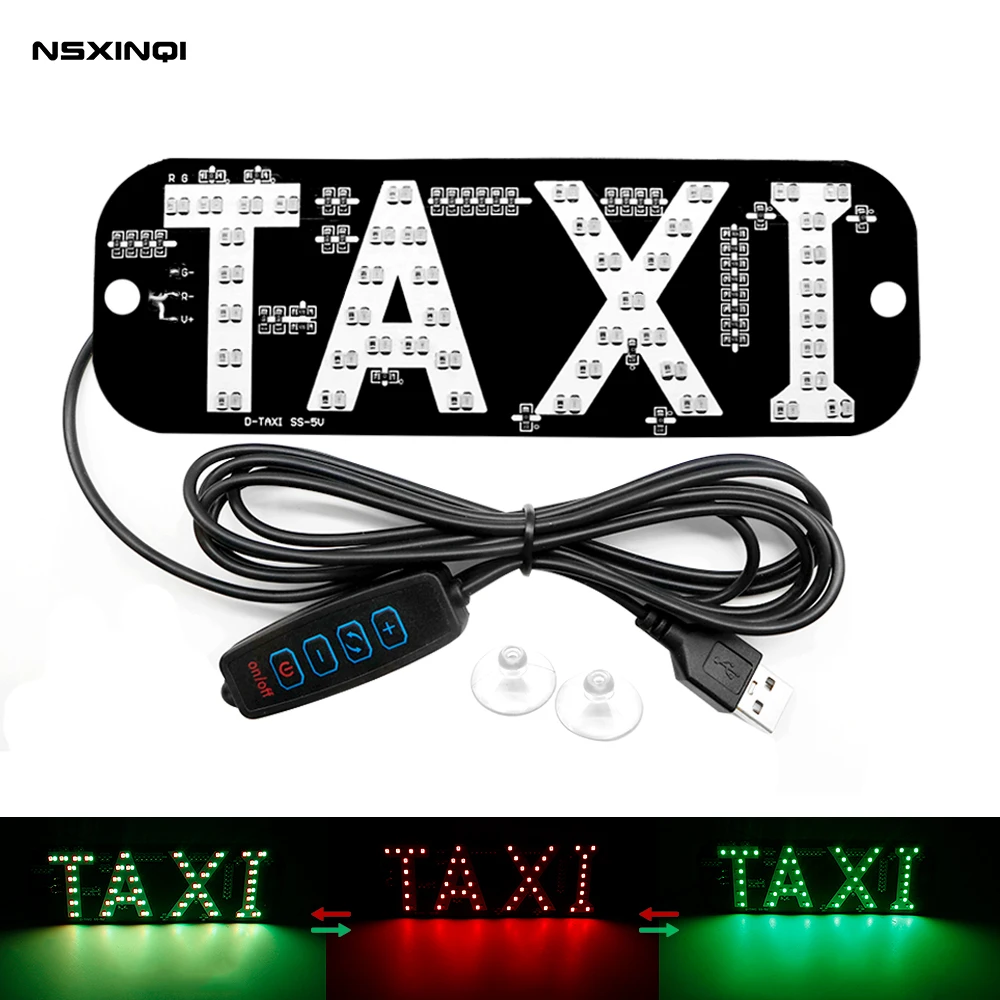 1 Uds. Señal de Taxi para coches, señal de coche led roja y verde de 2 colores para ventana de coche, parabrisas, cabina, luz LED de señal, luz de Taxi