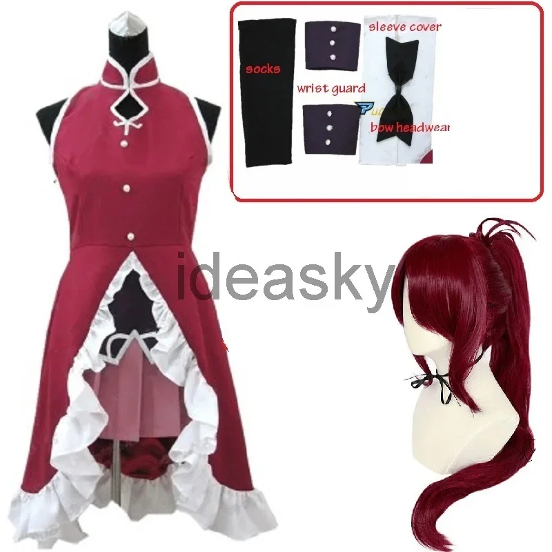 Anime de alta calidad Puella Magi Madoka Magica Kyoko Sakura Cosplay vestido disfraz largo rojo wiss vestido personalizado kyoko sakura zapatos WX