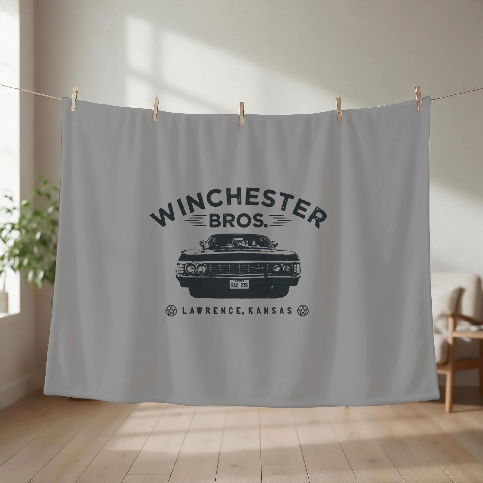 Winchester Bros Throw Blanket couch cozy soft plush fuzzy picnic outdoor blanket