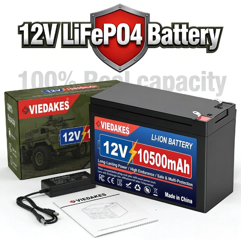 

Аккумулятор LiFePO4 12В 10.5Ач, глубокий цикл разряда, реальная емкость, гарантия 2 года, с BMS для солнечных систем, морского применения, автодомов.