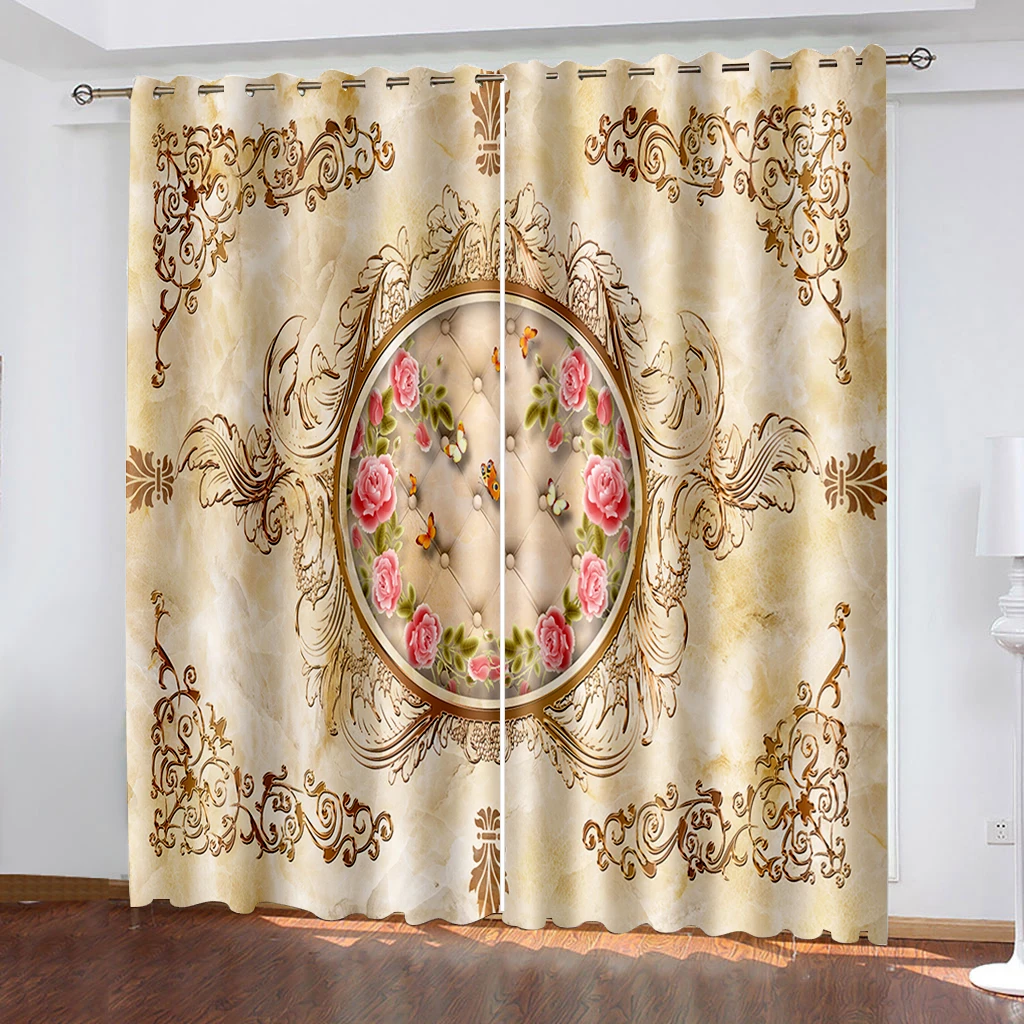 Modern Home Decoration Living Room Curtains gold soft rose curtains Drapes Cortinas