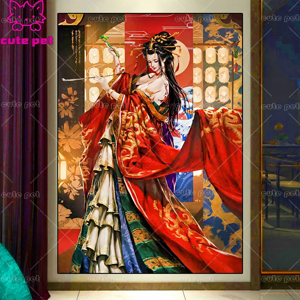 

Full Drill DIY Japanese Geisha Woman 5D Diamond Painting CrossStitch Diamond Embroidery Patterns rhinestones Mosaic puzzle Decor