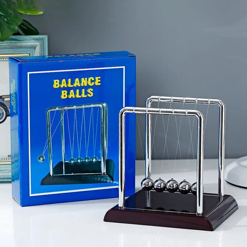 Extra Large Size Newton\'s Cradle Metal Pendulum Ball School Teaching Supplies Physics Science Pendulum Desk Table Decor Gifts