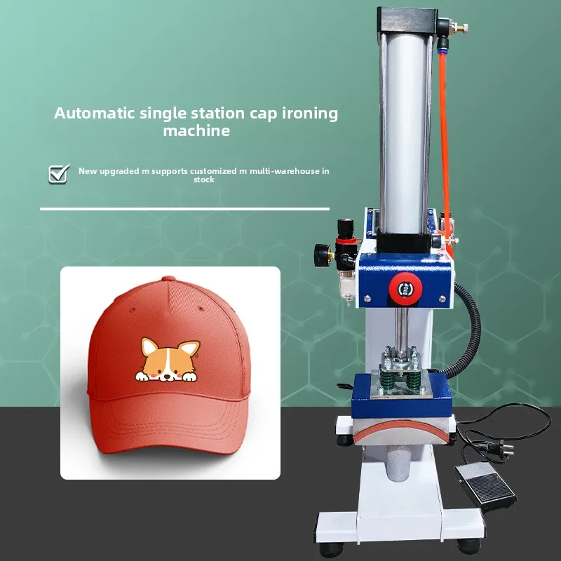Single Station Pneumatic Cap Ironing Duck Tongue Baseball Cap Hot Drill Hot Stamping Machine