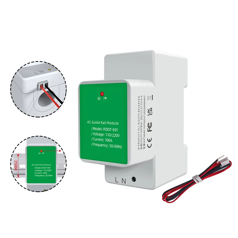 For Smart WiFi Energy Meter AC 70-260V 100A Digital For Power Consumption Monitor KWh Voltage Current Wattmeter