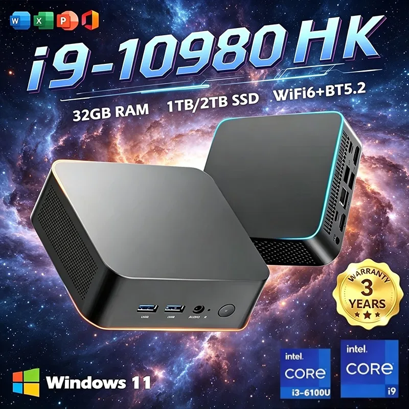 I9-10980HK Mini Gaming Laptop Win11 Pro 32GB RAM Large SSD 4K Display WiFi 6 BT5.2 Home & Office Use Notebook