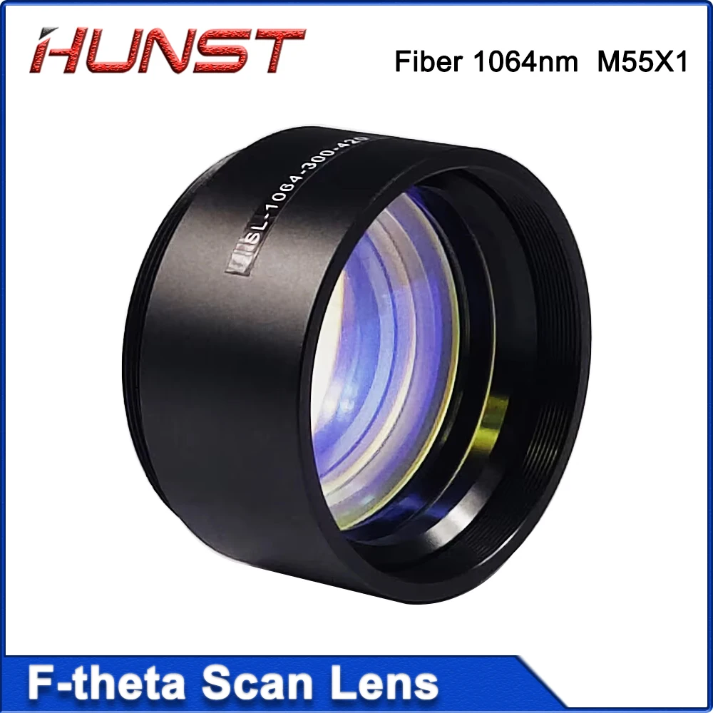 HUNST F-theta Scanning Lens Thread M55X1 Small Galvo Field Lens for 1064nm Fiber Laser Marking Machine