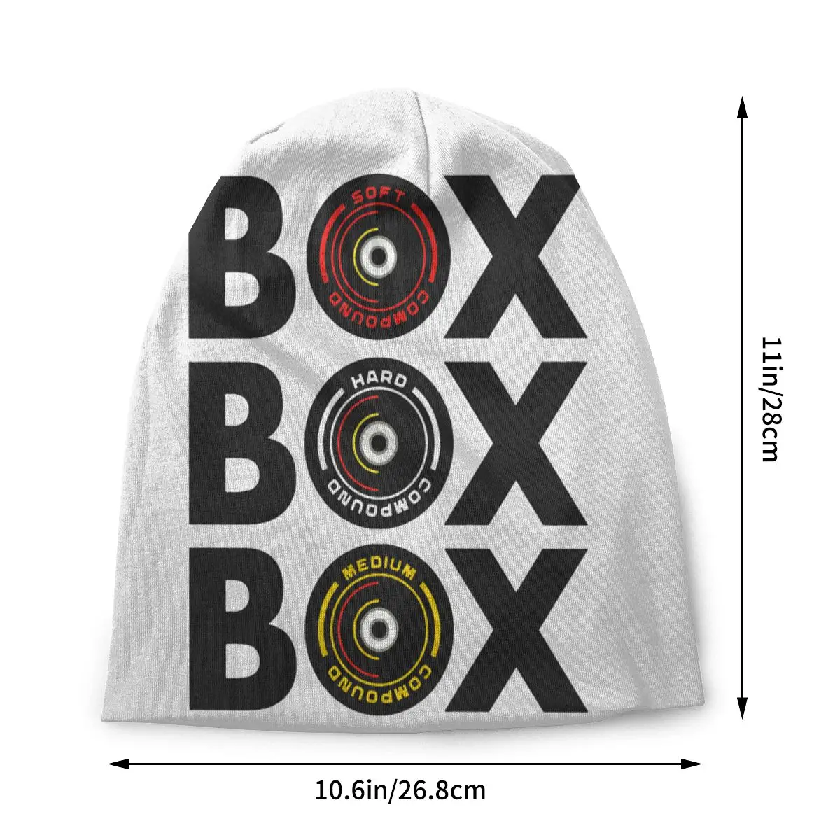 Box Box Box Infographic F1 Tyre Compound Washed Thin Bonnet Windproof Street Skullies Beanies Men Women Hats