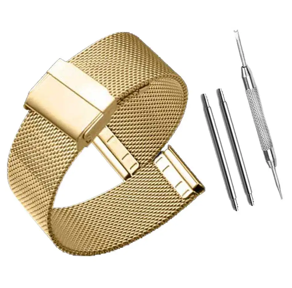Milanese Watchband 12mm 14mm 16mm 18mm 20mm 22mm 24mm Universal Stainless Steel Metal Watch Band Strap Bracelet Black Rose Gold image 2