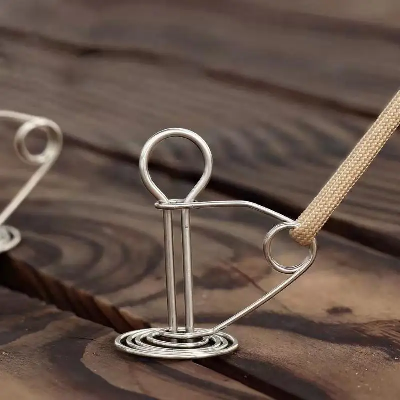 

10Pack Heavy Duty Stainless Steel Outdoor Deck Pegs Windproof Spring Design Secure Rope Fastening Camping Tents Garden Tarps