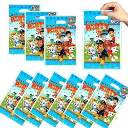 10pcs Paw Patrol Party Gift Bags Anime Puppy Patrol Theme Plastic Candy Loot Bag Handle Gift Bag Kids Birthday Party Supplies