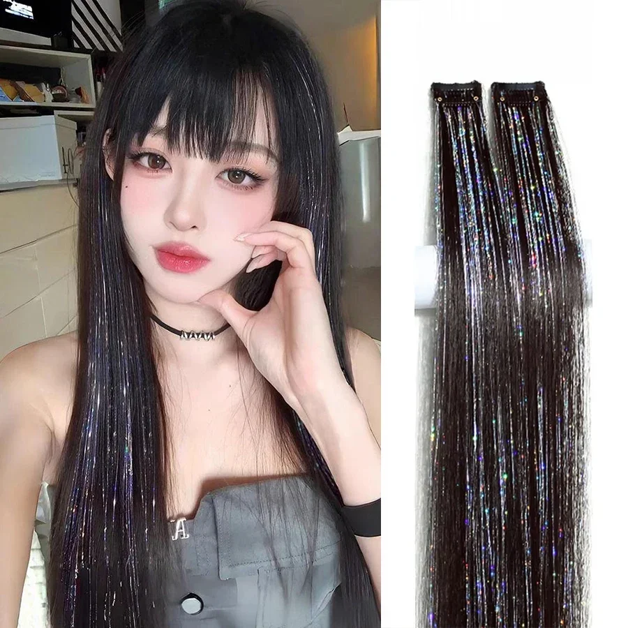 

Синтетический лазерный парик, окрашенный в ушах, одна карта, бесшовное наращивание волос с перьями, артефакт, нашивка для головного убора на сцене для девочек