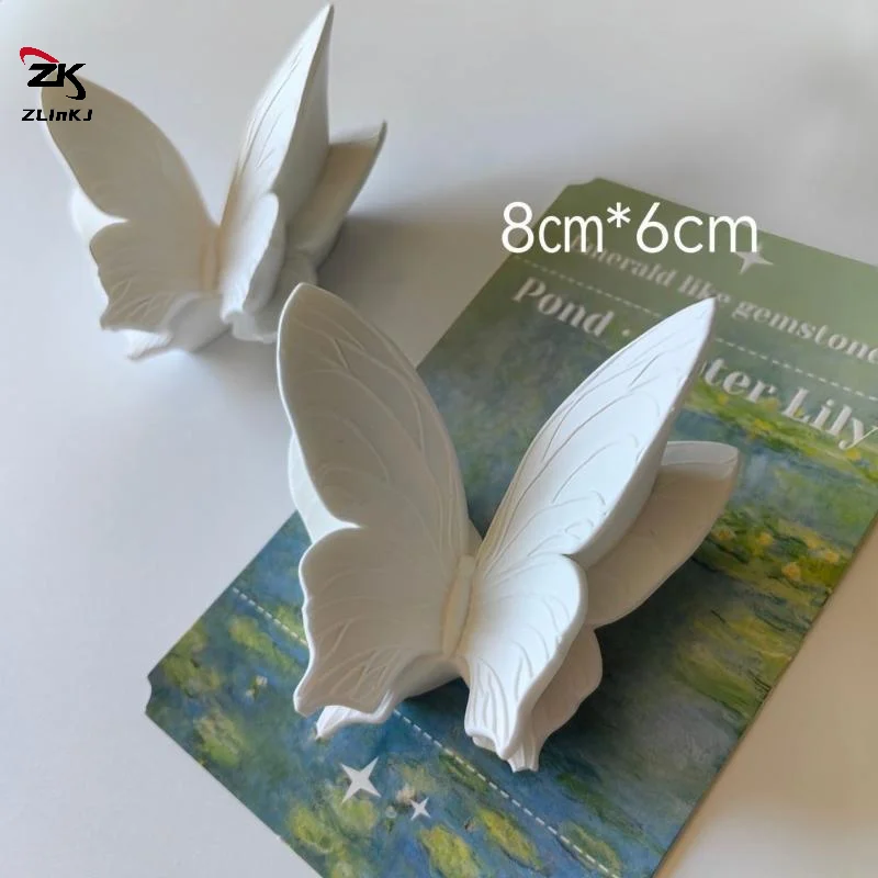 -1 PCS Butterfly Wall Decor White Plaster Butterfly Wall Art For Living Room Bedroom French Style Home Decor