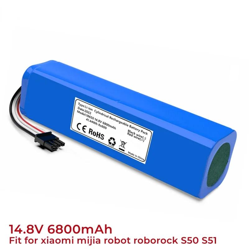 

6800Mah Li-Ion Robotic Stofzuiger Vervangende Batterij Voor . 2nd Robot Roborock S50 S51 S55 Accessoire Onderdelen