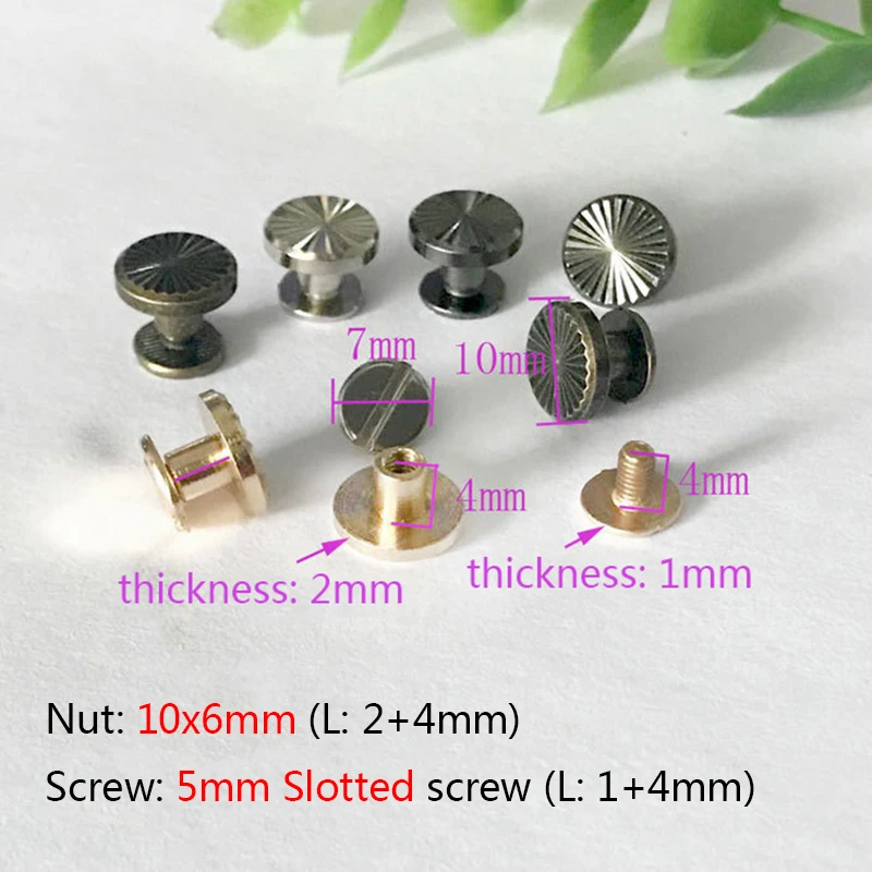 10pcs Metal Binding Chicago Screws Nails Long Studs Rivets For Photo Album Desk calendar menu Leather Craft Belt Wallet Fastener