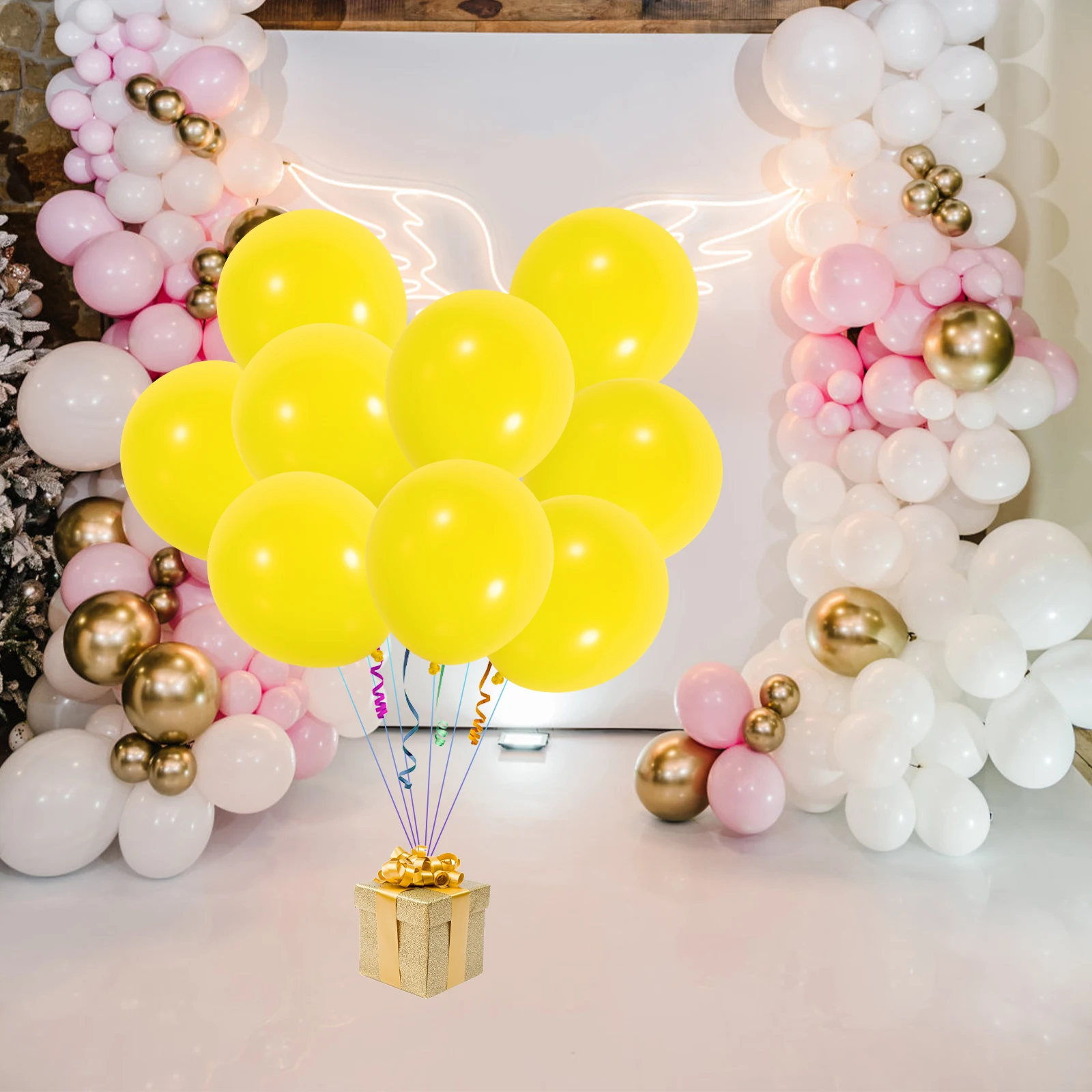 

100 Pcs Prop Balloons Yellow Latex Wedding Child Latex Balloons Decorations Festive Party Supplies Balloon Set