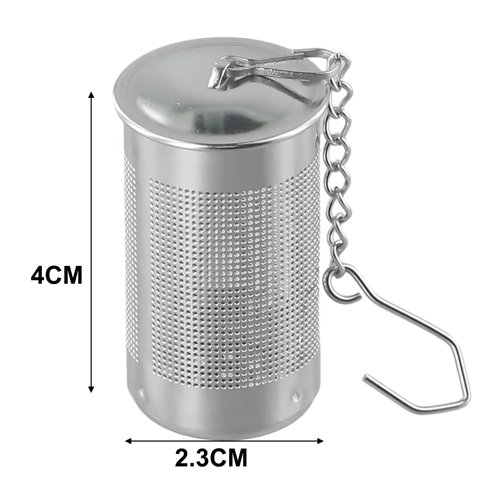 Stainless-Steel Mesh Strainers Diameter 65mm Tea Infuser Tealeaves Particle/Spice Filters Chain With Hook Kitchen Accessories