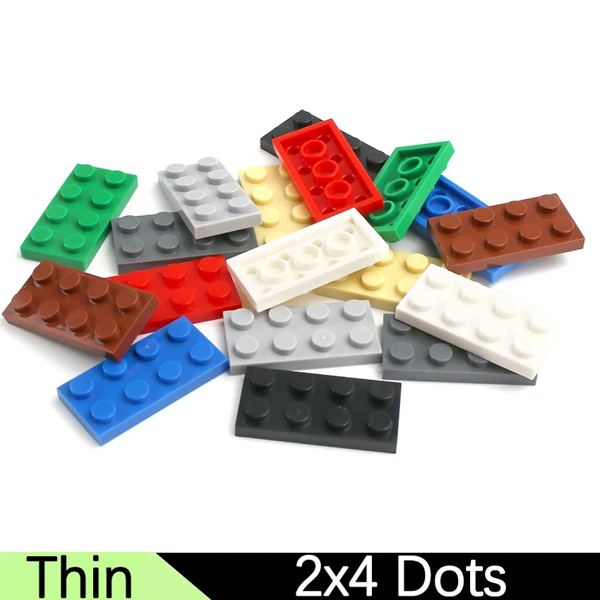 88Pcs Thin Figure Bricks Plate 3020 2x4 Dots Building Blocks Particle Educational Creative Size Compatible Brand Leduo Kid Toys