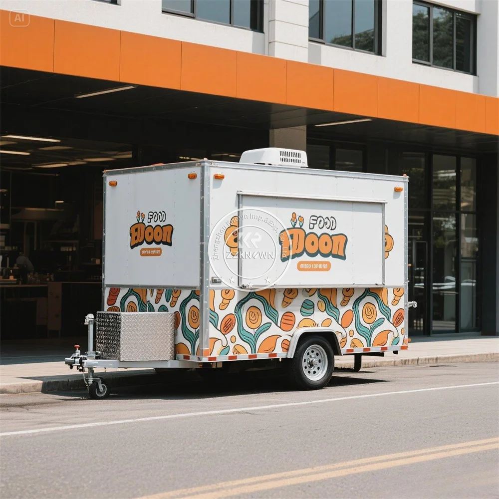 

Mobile Food Trailer Full Kitchen Catering Truck Pizza Snack Hot Dog Cart Street Ice Cream Trailer Fast Food Truck For Sale