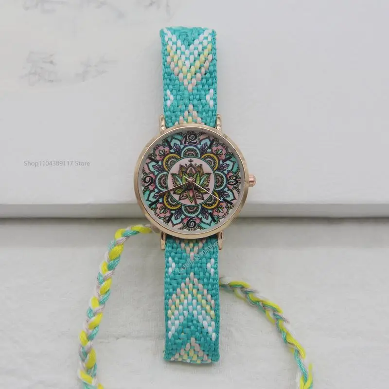 2025 nuevo Reloj de estilo tejido para Mujer, relojes de disco exquisitos para Mujer, Reloj de estilo bohemio, Reloj de regalo de cumpleaños para Mujer