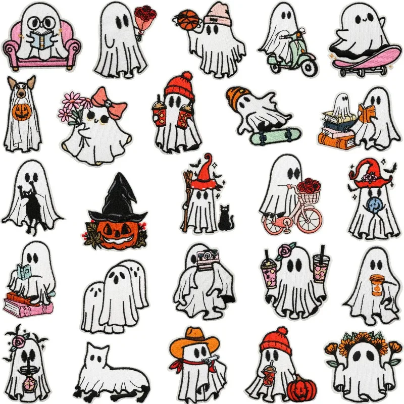 

Cute Halloween Ghost Pumpkin Children Iron-on Sew Embroidery Badge Patches DIY T-shirt Hat Backpack Clothing Appliques Sticker