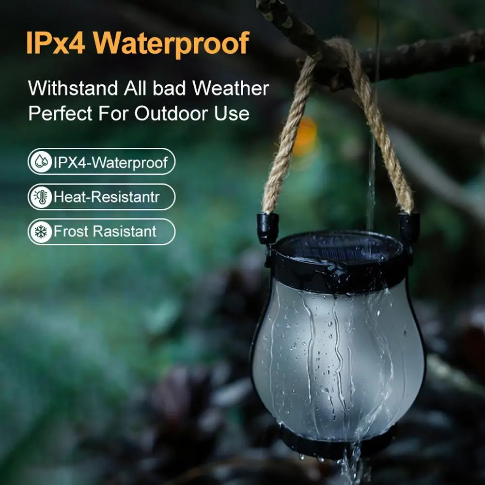 Dancing flame Solar Lantern Outdoor Lights Solar Candle Outdoor Lights Halloween Retro Night Light Decorative Lamp