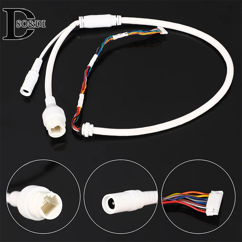 1Pcs High Quality Ethernet Lan Cable PoE RJ45 Network Cable 10 Pin 10 Core For Hikvision Network Ip Camera