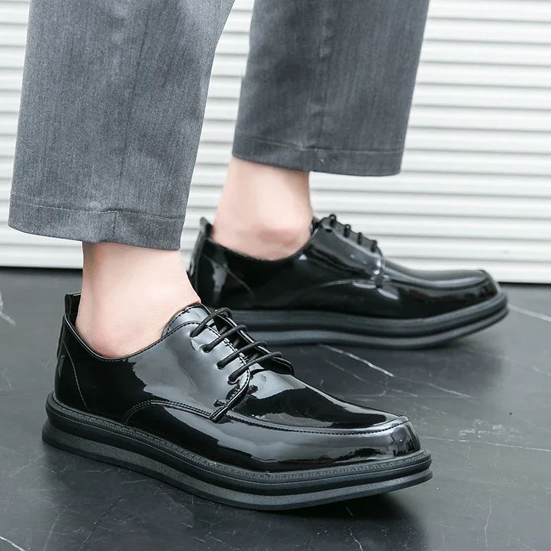 اليدوية الجلود أحذية أنيقة الرجال 2024 جديد الرجال أحذية أوكسفورد غير رسمية ماركة رجال الأعمال أحذية رياضية كلاسيكية حذاء رجالي لحفل الزفاف #5