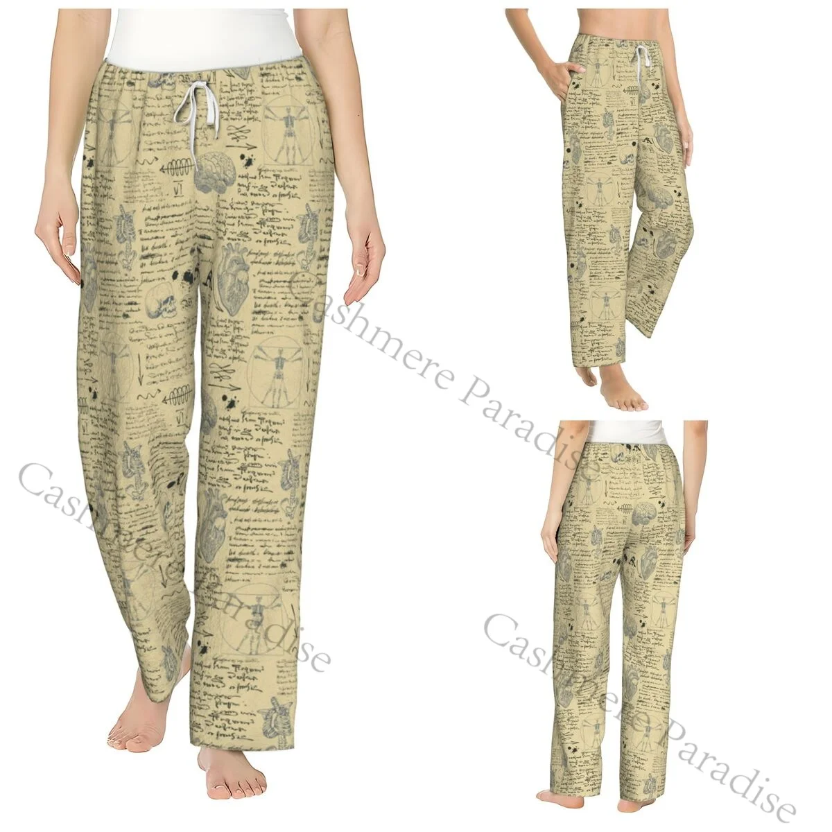 

Skull Women Sleep Pants Warm Flannel Lounge Pants for Winter Nights
