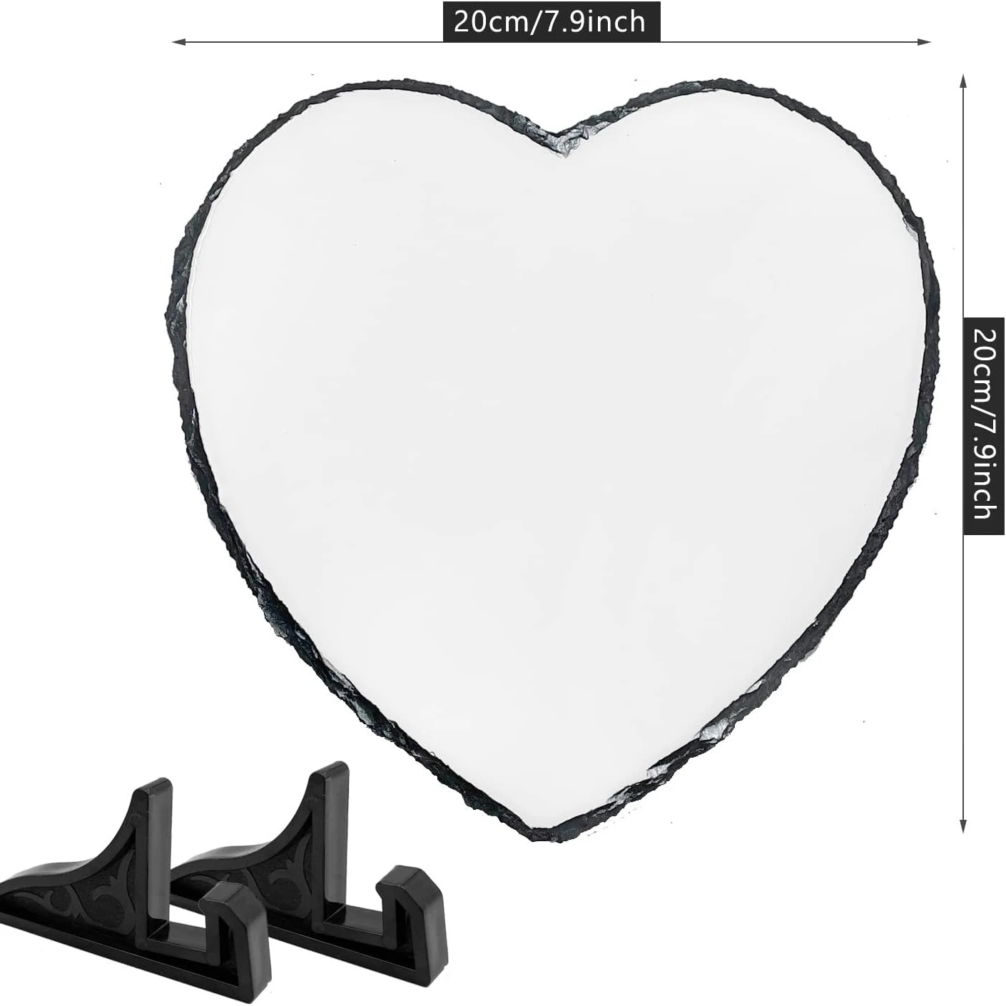 1pc Sublimation Blank Slate Rock Picture Frame with Stand, DIY Memorial Frame for Heat Transfer, 4 Shapes