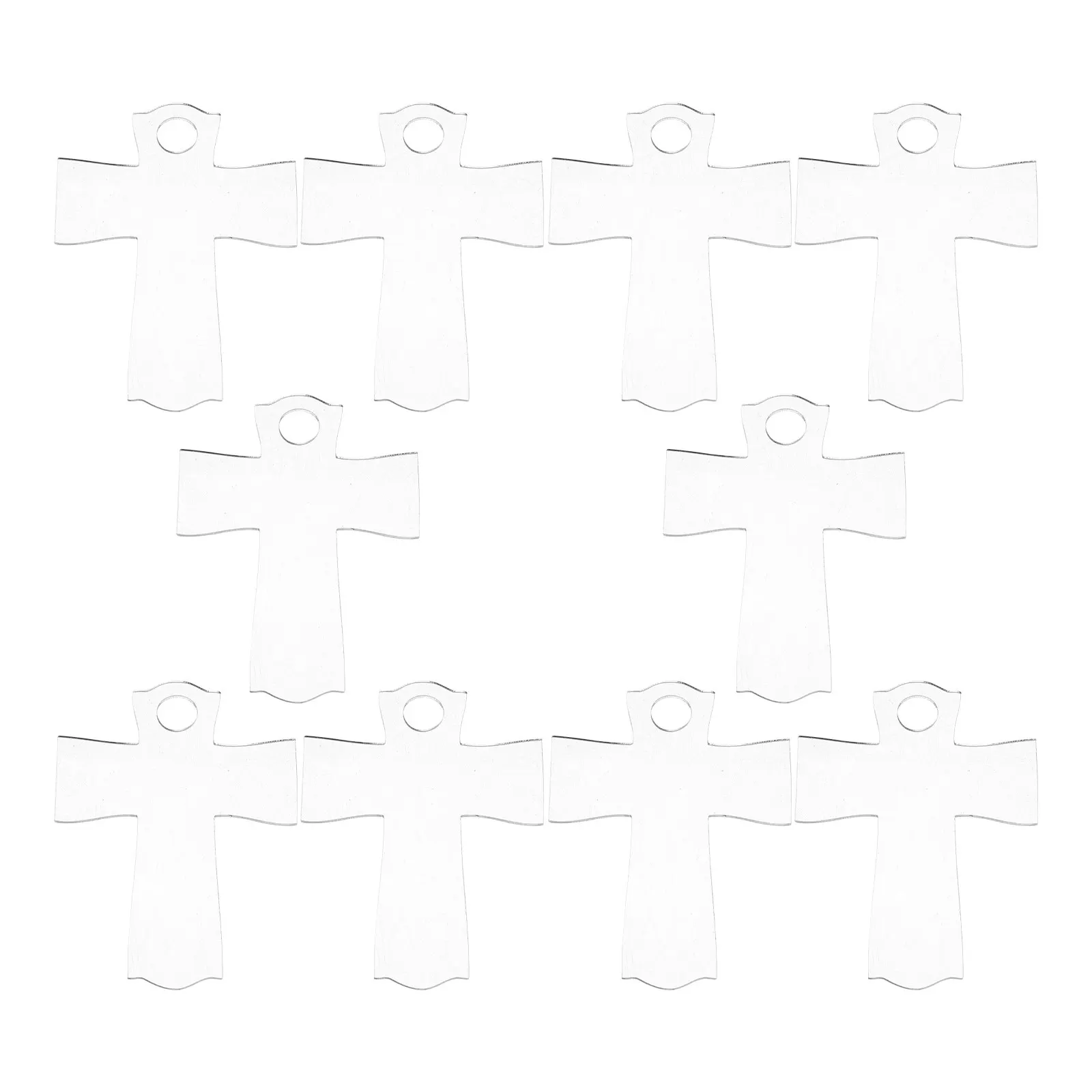 10Pcs Blank Cross Shaped Acrylic Name Tags for Tumbler Bottle DIY Custom Water Cup Name Plate Tumbler Nameplate