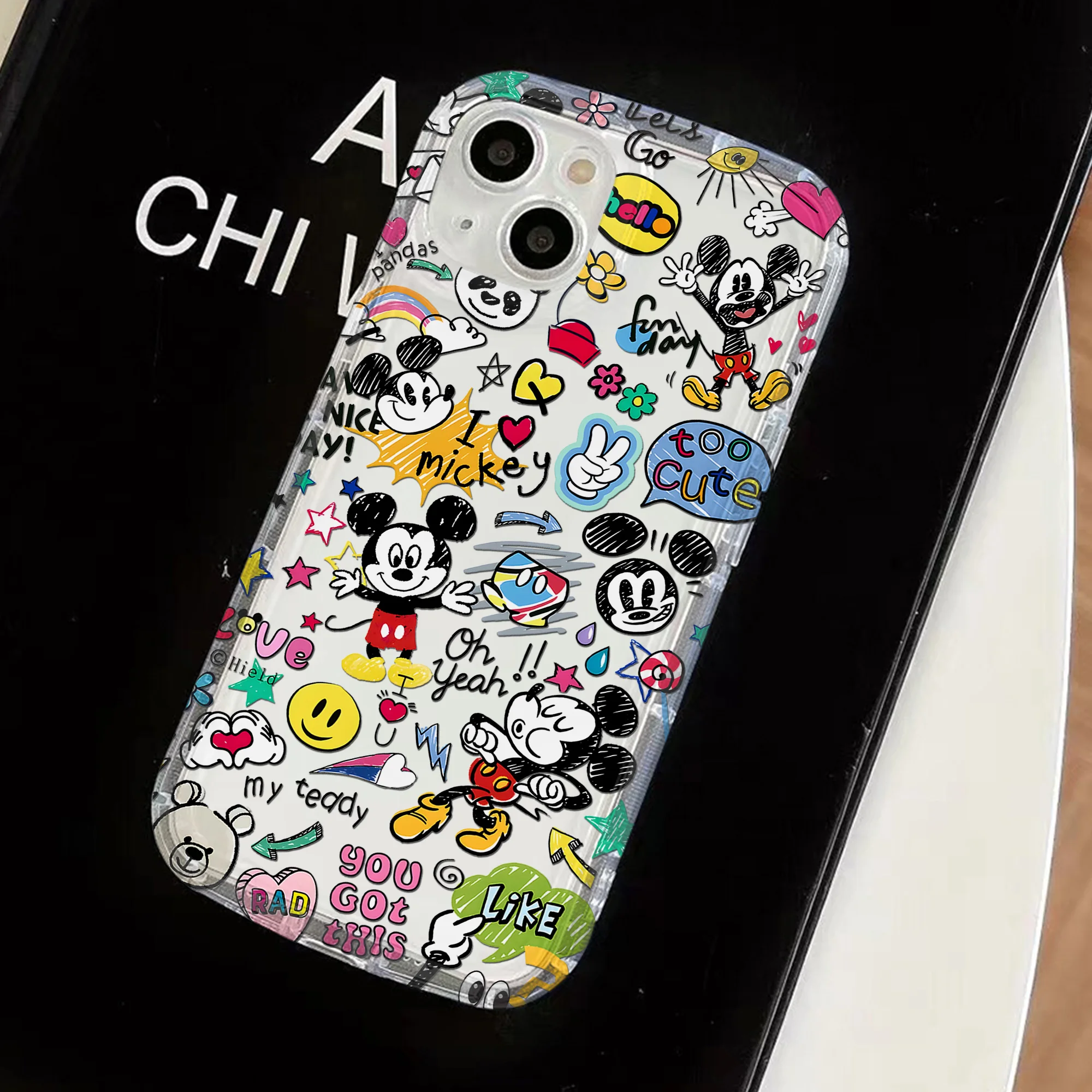 Funny Ins Cute Mickeys Mouse Clear Case for Xiaomi Redmi NOTE 8 9A 9C 9T 9S 10 11 12C K40 Pro Plus 4G 5G Airbag Shockproof Cover image 5