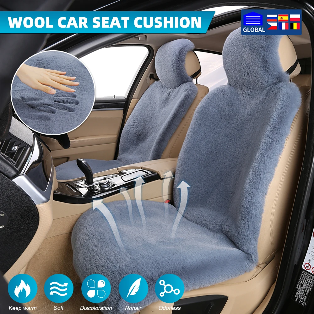 

Car Seat Covers For Hyundai 2 Pcs Fur Seat Covers Set For Women Winter Plush Car Pad Seat Covers For Car Sheepskin Keep Warming